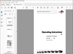Cat Bucyrus RH 30F Hydraulic Excavator Operating Instructions Manual BI651496 – PDF DOWNLOAD