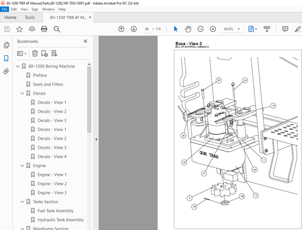 Ditch Witch American Augers 60–1200 Boring Machine Parts Manual 7053-0097 – PDF DOWNLOAD
