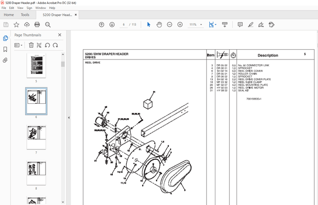 AGCO® NA 5200 Draper Header REPAIR TIME SCHEDULE Manual 79034450 A – PDF DOWNLOAD