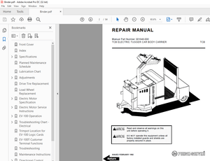 BT Prime-Mover Forklift TCB Electric Tugger Car Body Carrier Service Manual  – PDF DOWNLOAD