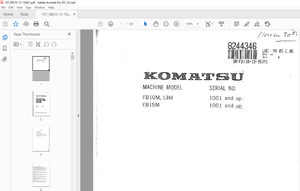 Komatsu FORKLIFT FB10 M 13M-1 FB15M-1 Shop Manual - PDF DOWNLOAD