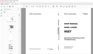 KCM 95Z7 Wheel Loader(Operational Performance Test Troubleshooting) 6WG1 ENGINE SHOP MANUAL PDF