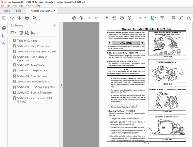 Kobelco SK115SRDZ-1E Excavator Operator’s Manual – PDF DOWNLOAD