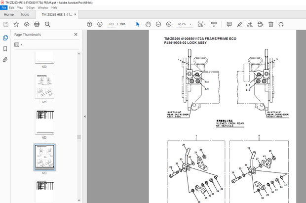 Tadano Crane TM-ZE260 41008501173A FRAME/PRIME ECO Parts Manual - PDF DOWNLOAD