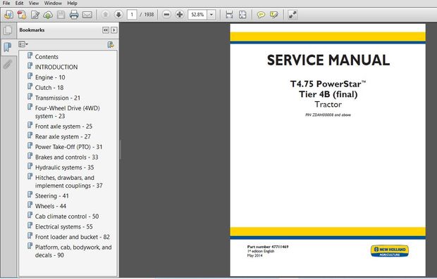 New Holland Tractor T4_75 PowerStar Tier 4B (final) Service Manual_47711469 - PDF DOWNLOAD