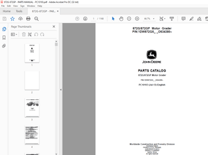 John Deere 872G/872GP Motor Grader Parts Manual PC10193 - PDF DOWNLOAD