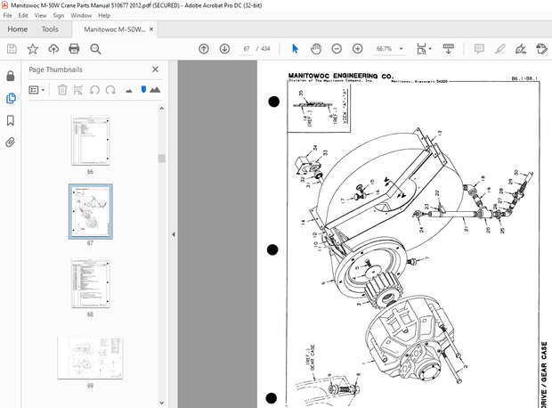 Manitowoc Traditional Crane M-50W Parts Manual SN 510677 – PDF DOWNLOAD