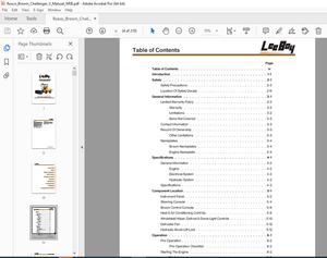 LEEBOY CHALLENGER V BROOM Operations, Service &amp; Parts Manual 1001855-02 PDF DOWNLOAD