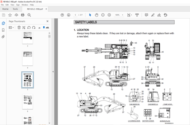 Hyundai RB160LC-9SB Excavator Operator’s Manual 2023 – PDF DOWNLOAD