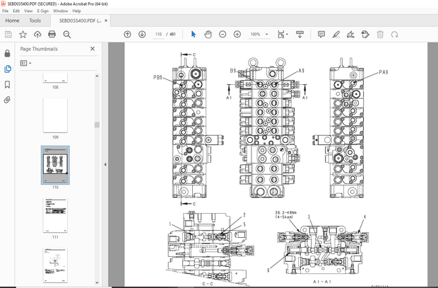 Komatsu MX352,MX502 Hydraulic Excavator Repair Service Manual SEBM035400 - PDF DOWNLOAD