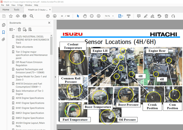 Isuzu Hitachi 4JJ1X/4・6HK1X/6WG1X Tier3 Diesel Engine Training Text Manual - PDF DOWNLOAD 