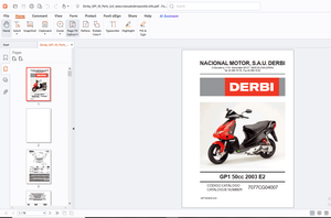 Derbi GP1 50 cc 2003 E2 Parts Manual - PDF DOWNLOAD