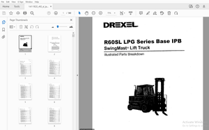 Drexel R60SL LPG Series Base IPB SwingMast Lift Truck Parts Manual 1411920 – PDF DOWNLOAD