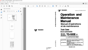 Tadano Forklift TG-500E-3 Truck Crane Operation and Maintenance Manual PDF