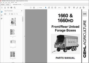 Gehl Front Rear Unload Forage Boxes 1660 &amp; 1660HD Parts Manual(909859B) – PDF DOWNLOAD