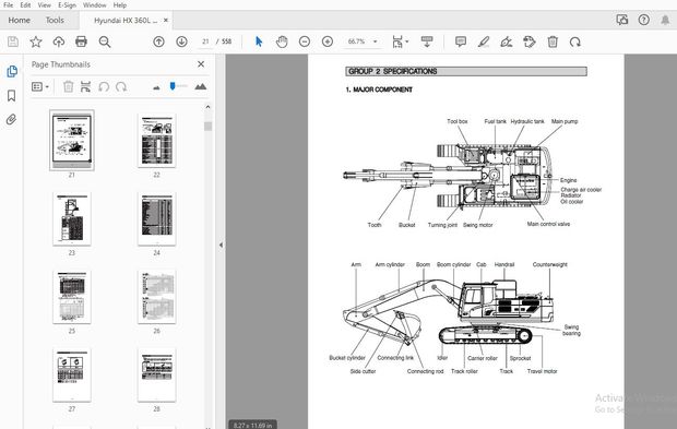 Hyundai HX 360L Crawler Excavator (India) Service Manual 2023 PDF