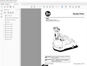 BT Prime-Mover TWX Electric Walkie Tow Tractor Quality Parts Manual 