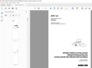 Ammann ARS 122 Single Drum Roller Parts Catalogue Manual 0103 - PDF