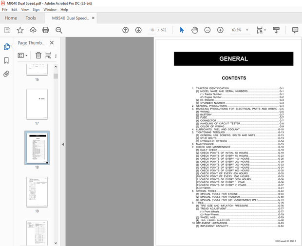 Kubota Tractor M9540 Dual Speed Workshop Manual – PDF DOWNLOAD