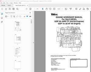 Yale Forklift A810 (GLPGDP16-20AFBF Europe) HAXA Engine Service Manual PDF