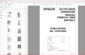 Hitachi EH1700 350 HD Dump Truck Operators Manual (10185) PDF DOWNLOAD