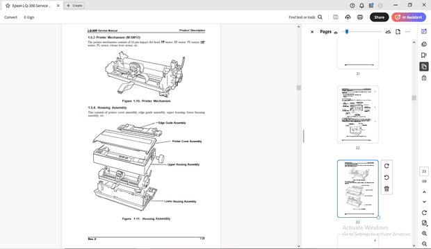 Epson LX-300 Epson Terminal Printer Service Manual - PDF DOWNLOAD