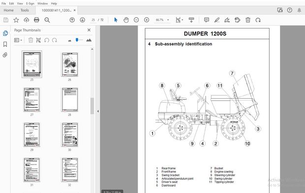 WACKER NEUSON 1200S DUMPER USER MANUAL – PDF DOWNLOAD