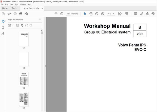 Volvo Penta IPS EVC-C Group 30 Electrical System Workshop Manual_77983060 – PDF DOWNLOAD