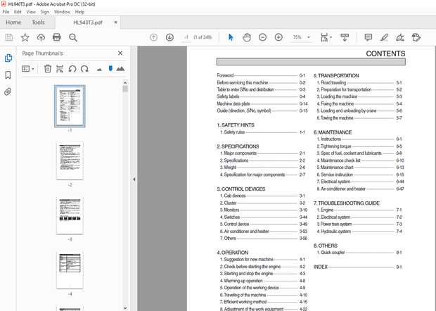 Hyundai HL940T3 Wheel Loader Operator’s Manual 2023 – PDF DOWNLOAD