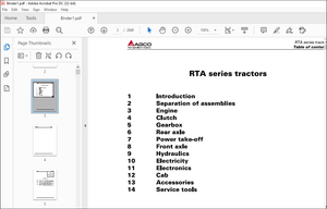 AGCO NA RTA series tractors Workshop Service Manual – PDF DOWNLOAD