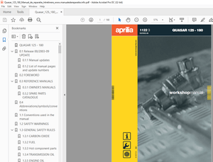 Aprilia QUASAR 125 - 180 Workshop Manual - PDF DOWNLOAD