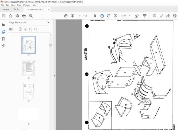 Manitowoc Traditional Crane 3900T Parts Manual SN 399048 - PDF