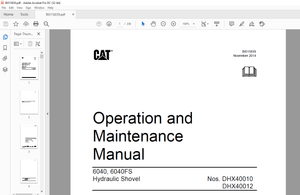 Cat 6040, 6040FS Hydraulic Shovel Operation and Maintenance Manual – PDF DOWNLOAD