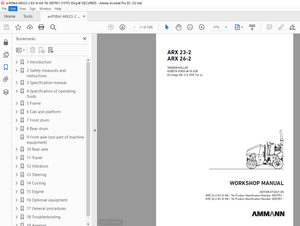 Ammann ARX 23-2 ARX 26-2 Tandem Roller Workshop Manual - PDF
