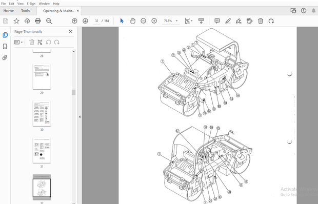 Sakai SW654 SW654H SW654B SW654ND Operation &amp; Maintenance Manual - PDF
