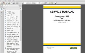 New Holland Speedrower 130 Tier 3 Self-Propelled Windrower Service Manual (48126536)