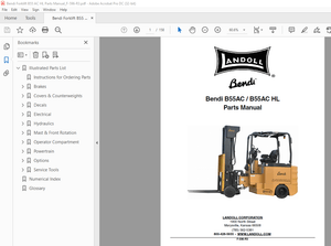 Bendi Landoll B55AC / B55AC HL Forklift Parts Manual F-596-R3 – PDF DOWNLOAD