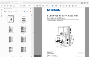 Drexel SwingMast Lift Truck SLT30 EE Hi-Low Base IPB Parts Manual 1413777 – PDF DOWNLOAD