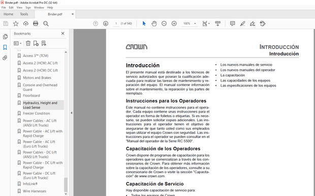 Crown Forklift Serie RC 5500 Manual de servicio – PDF DOWNLOAD