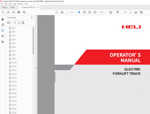 Heli G-Series CPD10-35 Electric Forklift Truck Operator’s Manual –  PDF DOWNLOAD