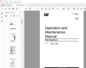 CAT Filter Equipment Operation &amp; Maintenance Manual EM028340 - PDF DOWNLOAD