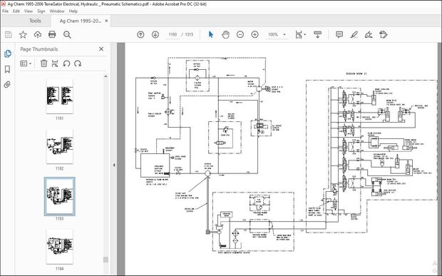 Ag Chem 1995-2006 TerraGator Electrical Hydraulic_Pneumatic Schematics Manual PN AG330810 – PDF 