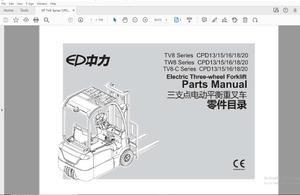 EP TV8 Series CPD13/15/16/18/20 TW8 Series CPD13/15/16/18/20 TV8-C Series Parts Manual
