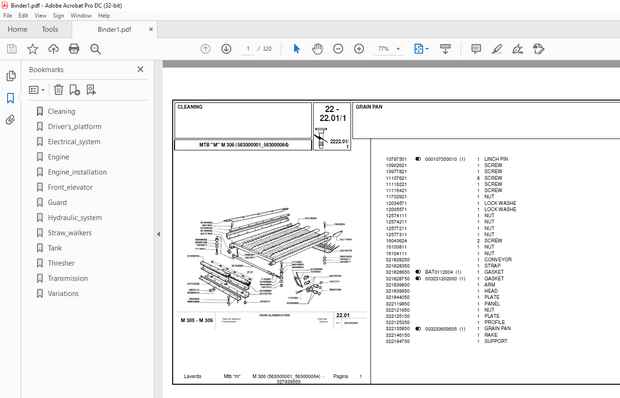 Laverda M306 Agricultural Tractor Parts Manual 563000001-563000064 – PDF DOWNLOAD