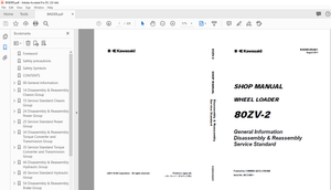 Kawasaki 80ZV-2 WHEEL LOADER SHOP MANUAL 93209-00451 - PDF DOWNLOAD