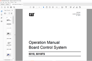 Cat Hydraulic Shovel 6018 6018FS Board Control System Operation Manual – PDF DOWNLOAD