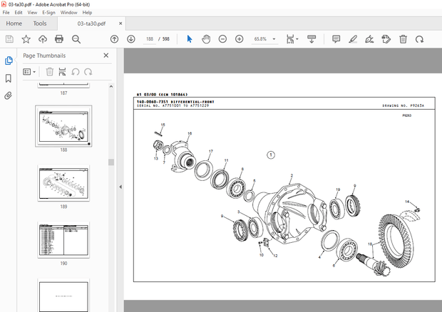 Terex TA30 Articulated Truck (Cummins MTA11-C300 Powered with ZF 6WG260 Transmission) Parts Manual 