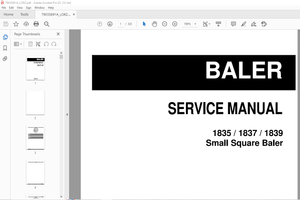 AGCO NA 1835 1837 1839 Small Square Baler Service Manual – PDF DOWNLOAD