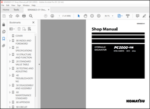 Komatsu PC2000-11R Hydraulic Excavator Shop Manual SEN06823-01 – PDF DOWNLOAD