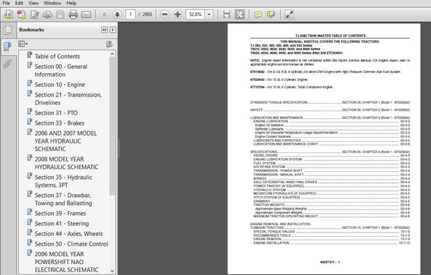 New Holland TJ &amp;T9000 Series Tractors Service Repair Workshop Manual (84257311)